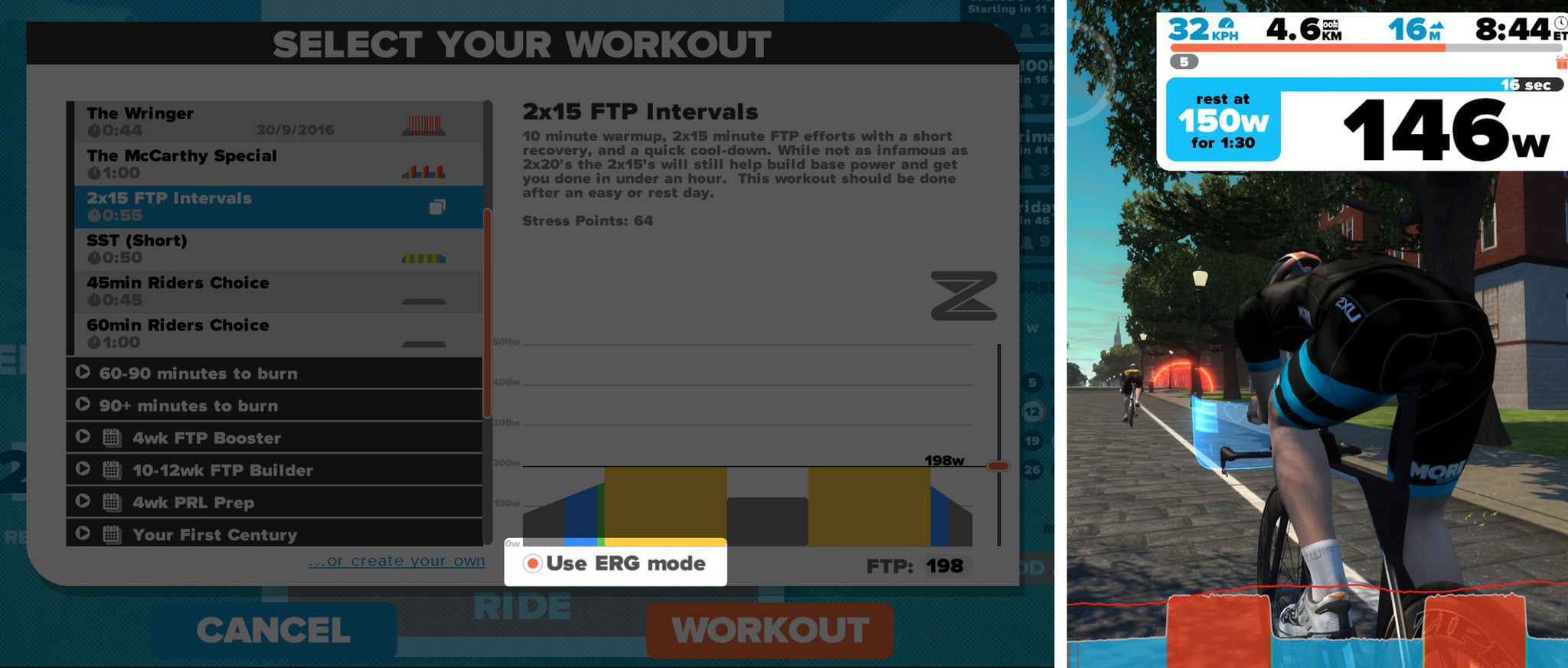 Zwift workouts: GCN » Power Climbs » Steeper & Steeper