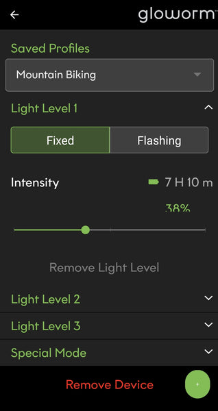 Gloworm Link App Interface