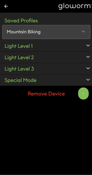 Gloworm Link App Interface