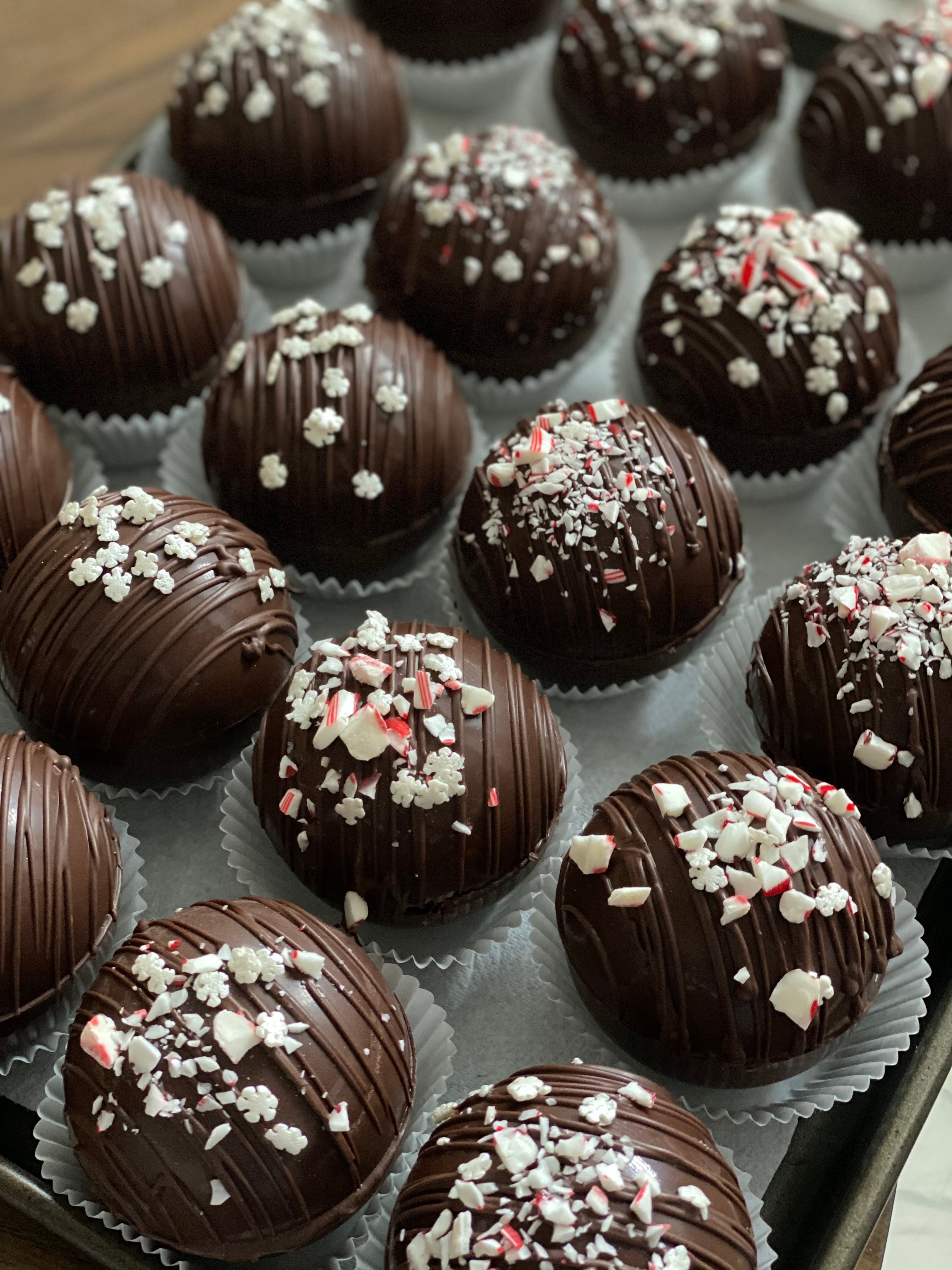 Peppermint mocha cocoa bomb