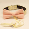 peach dog bow tie ring bearer collar