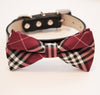 plaid red dog bow tie collar wedding party events fun colors year best love dogs puppy cats handmade gifts holiday christmas trending 