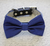 Dog royal blue bow tie wedding collar holiday events