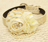 ivory floral wedding dogs collar pearl rustic summer beach pets marry me i do