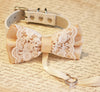 Ivory wedding dog ring bearer bow tie 