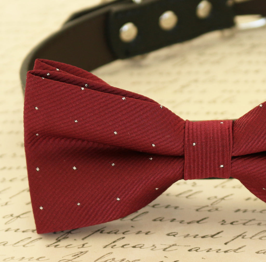 burgundy dog bow tie