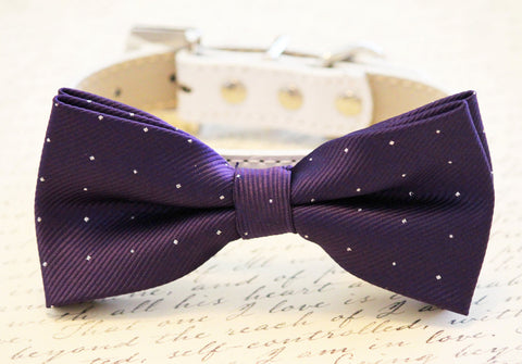 Purple Dog Bow Tie - Purple and Silver Wedding- Dog Bow tie attached to ...