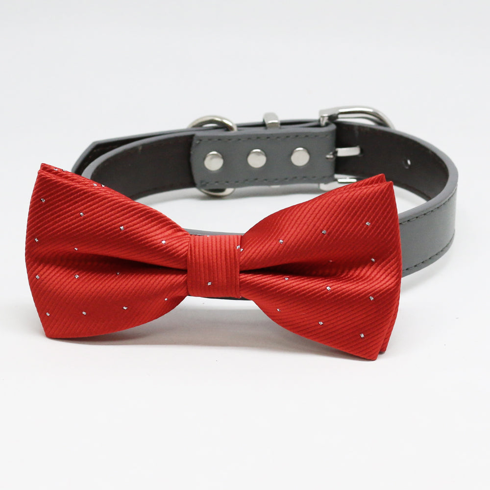 red bow dog collar