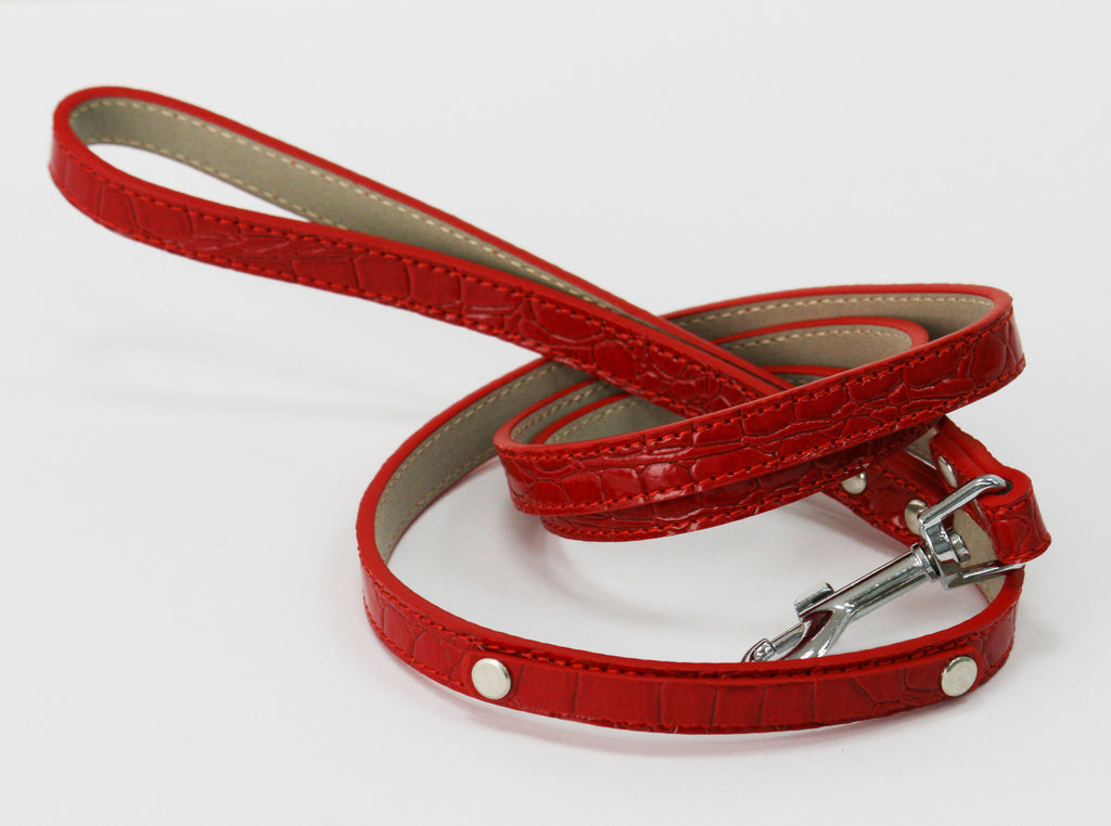 Red Leash, Red Pet accessory,Red Leather leash, Dog Lovers, Dog Leash ...