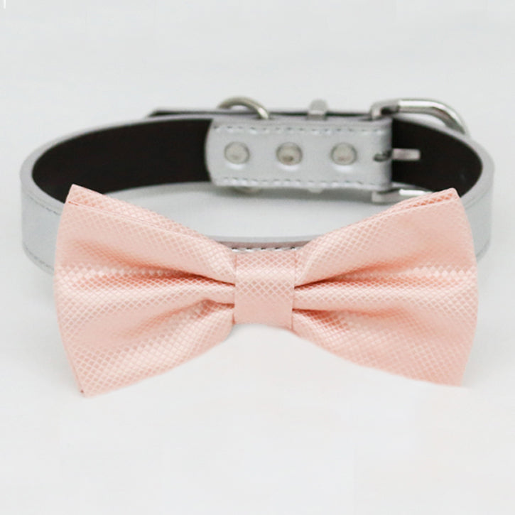 Pearl Blush bow tie collar Dog ring bearer dog ring bearer XS to XXL collar and bow tie, adjustable 