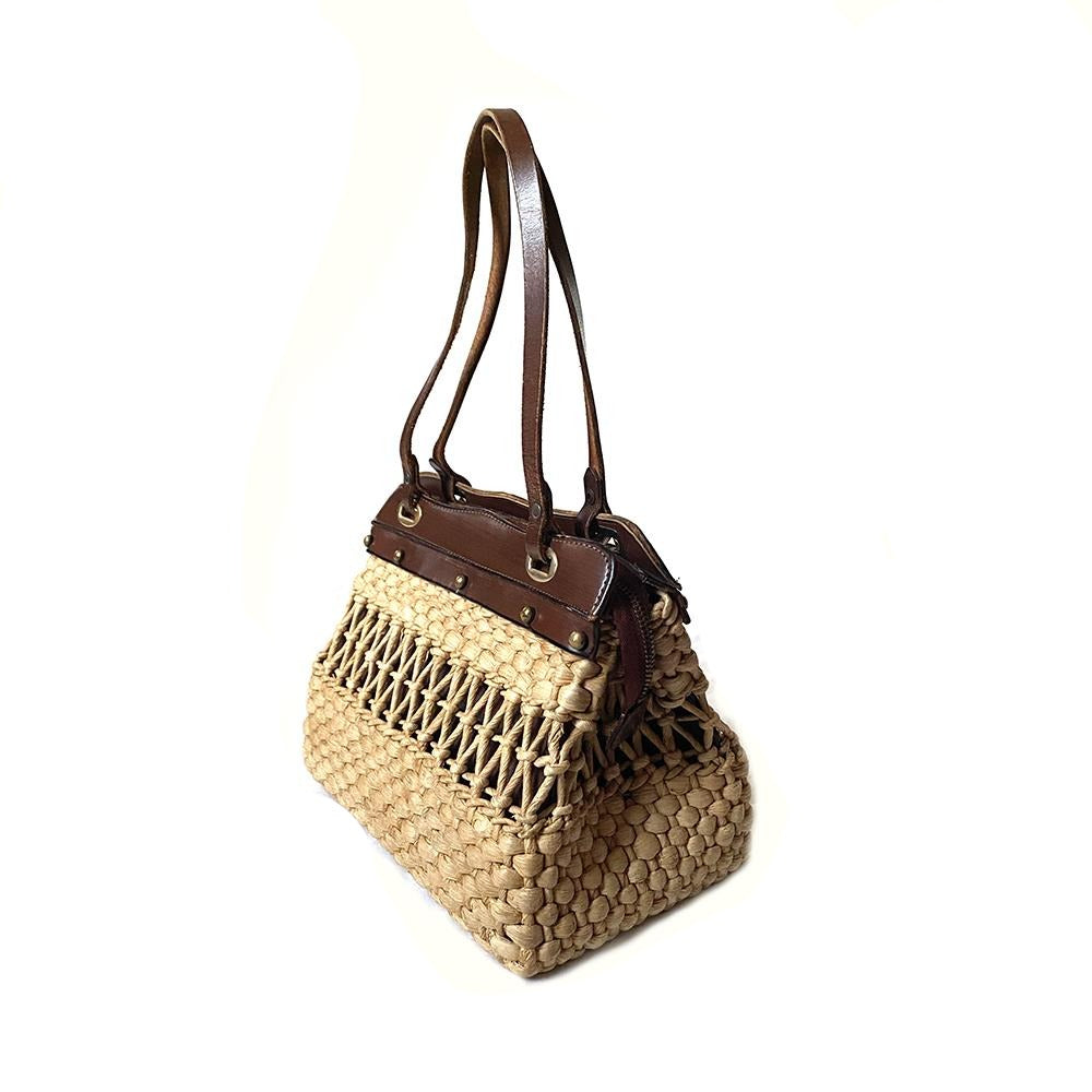 basket weave leather bag