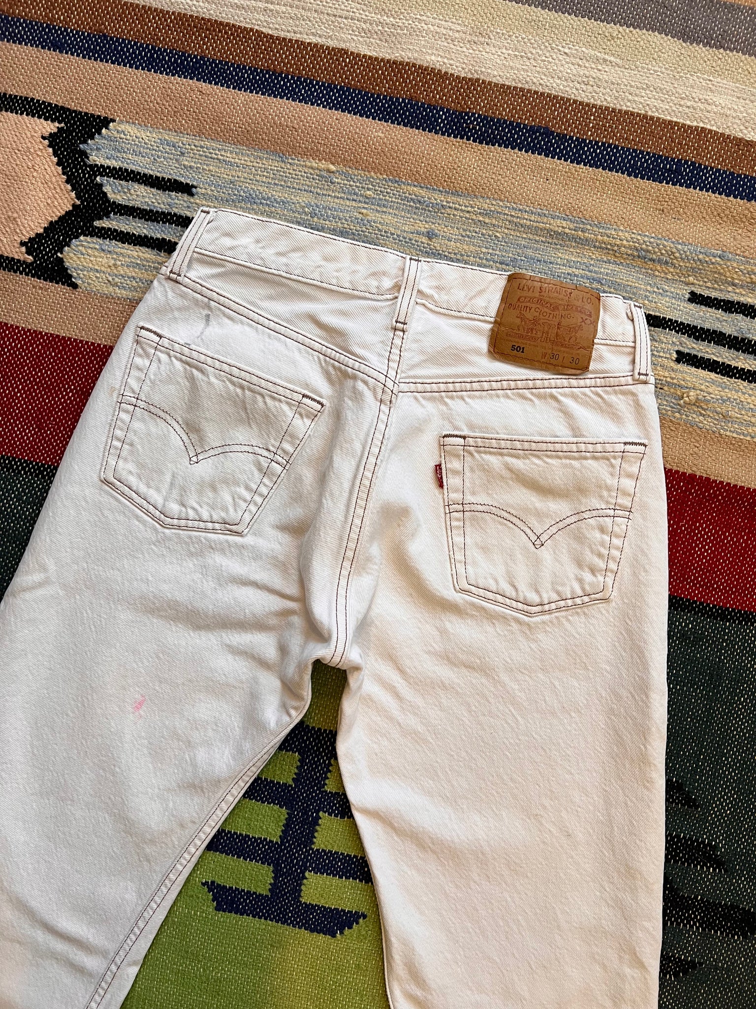 LEVI'S 501 Vintage Cream Button Fly Jeans 28” x 30” – Chambers Vintage