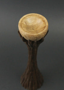 Lap chalice in pyinma burl and walnut