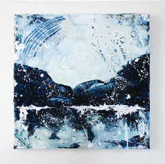 Distnat SHores Blue paintings of glens & lochs abstract landscape