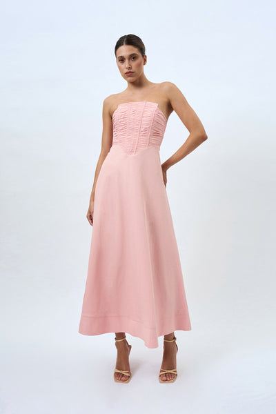 Daphne Bust Midi Dress - Soft Pink – BY JOHNNY.