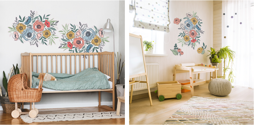 nursery with wallpaper