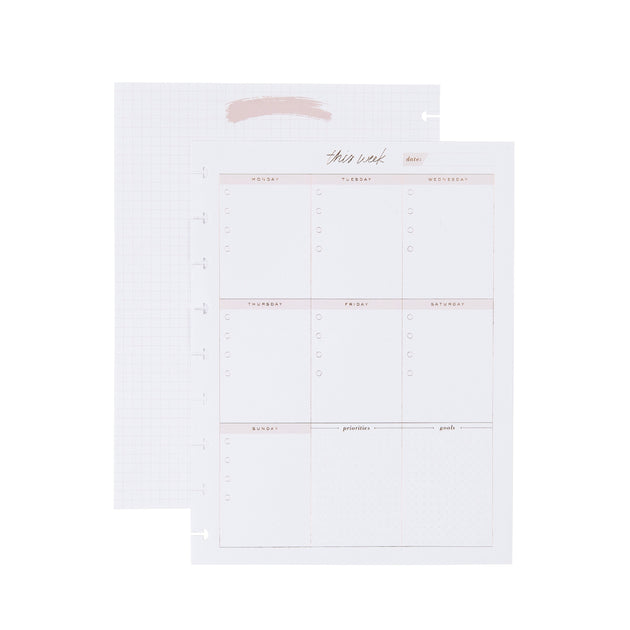 Minimalist Classic Filler Paper - Weekly Schedule – The Happy Planner