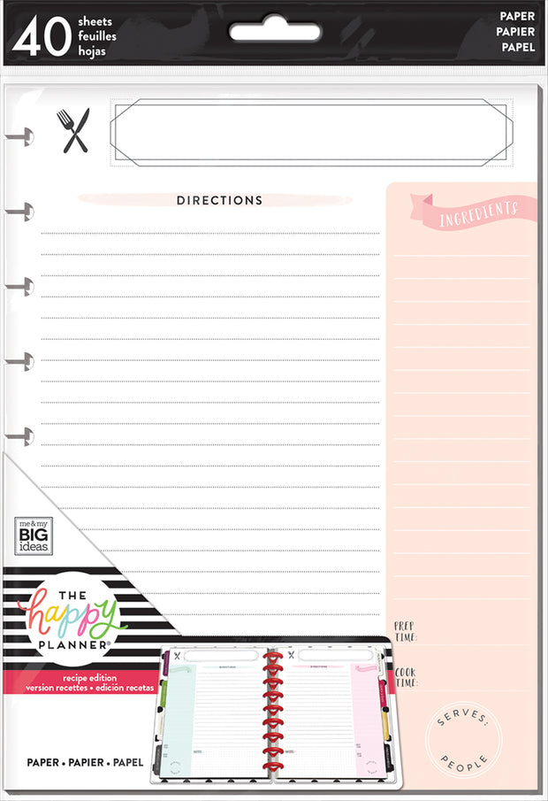 free online recipe organizer for happy planner