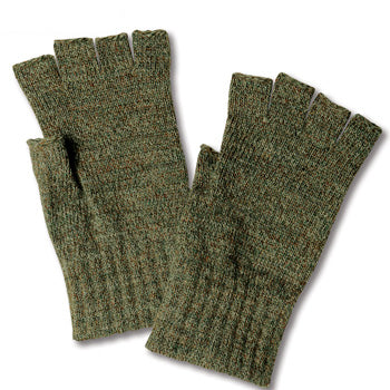 barbour fingerless gloves green