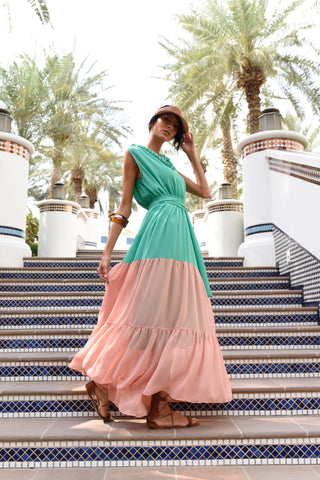 Two Tone Tiered Dress