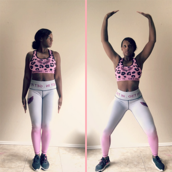 girl doing jumping jacks