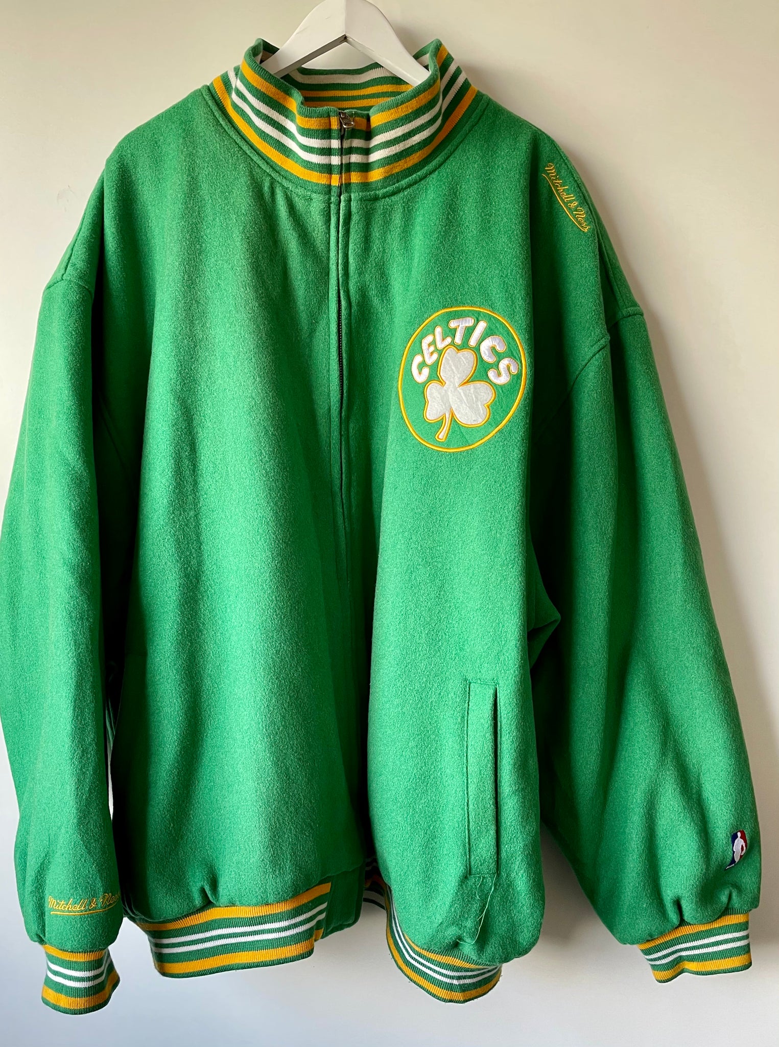 mitchell and ness celtics wool jacket