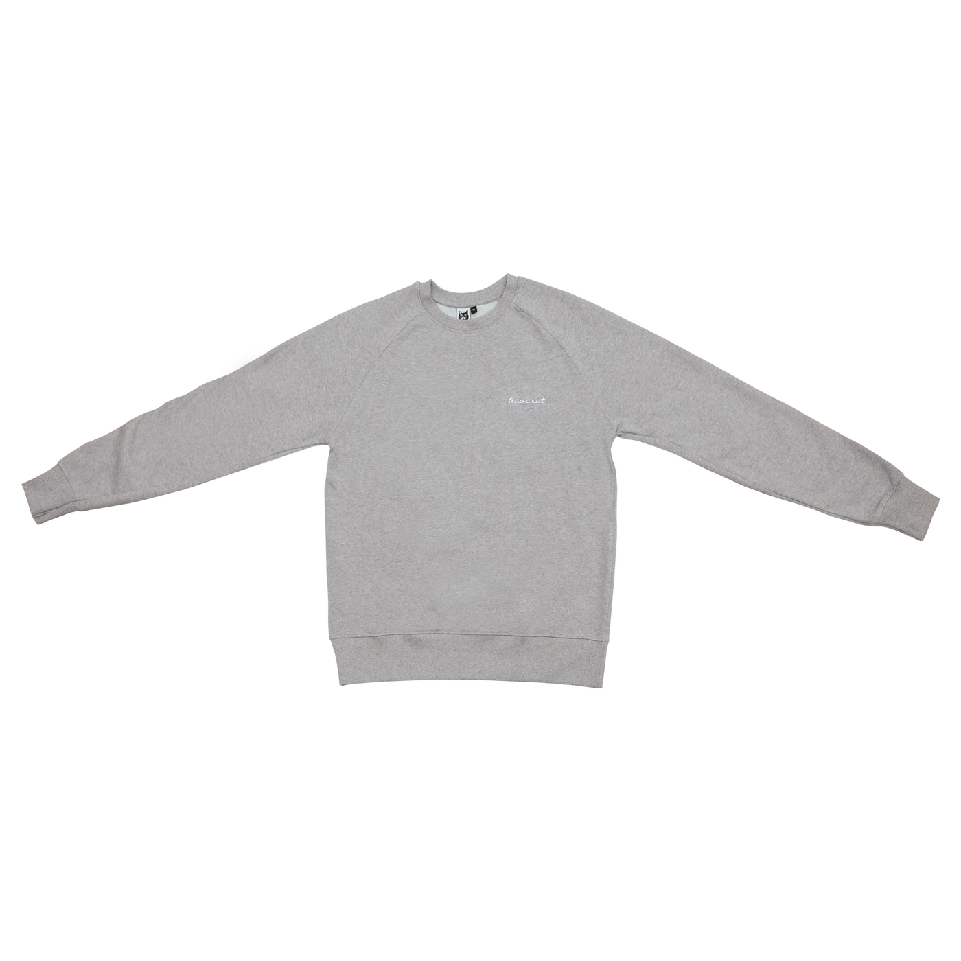 Team Cat Sweatshirt Grey/White Stitching – Cat in Berlin
