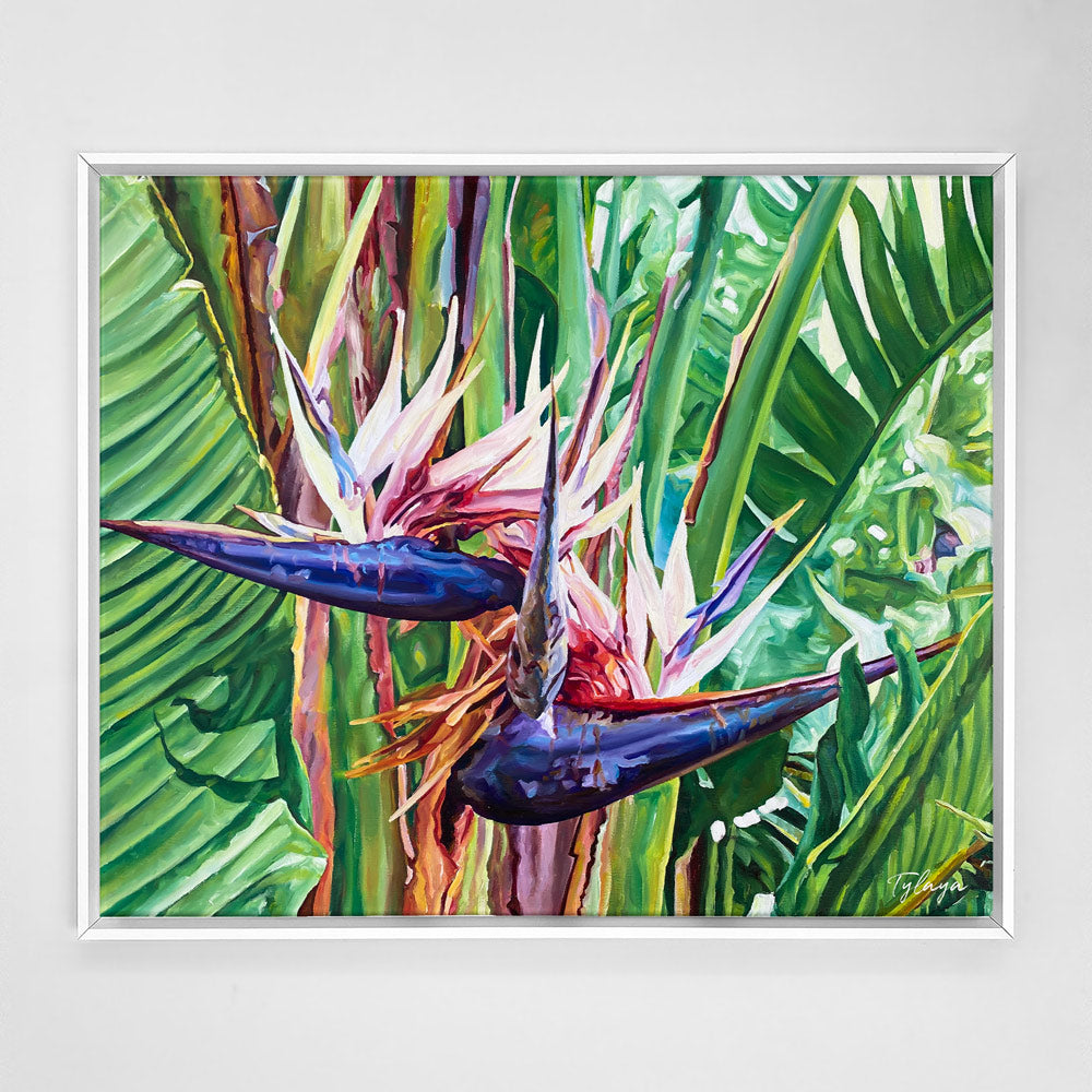 Tableau nature | Oiseau de paradis blanc de l'arbre du voyageur pour déco  nature exotique – Tylaya