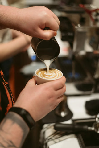 Origin coffee roasters milk art at Lifestory
