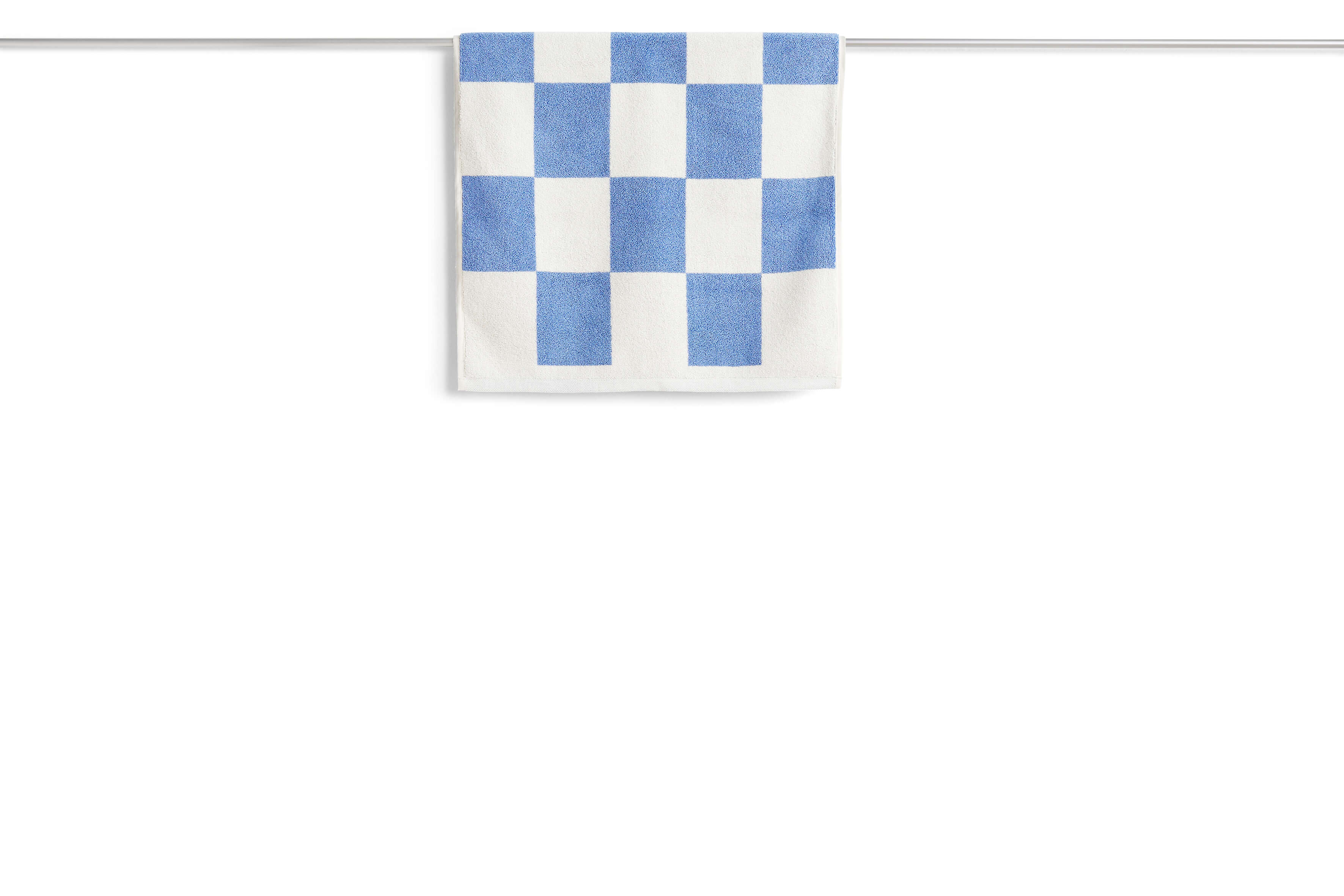 Hay Check Hand Towel, Sky Blue