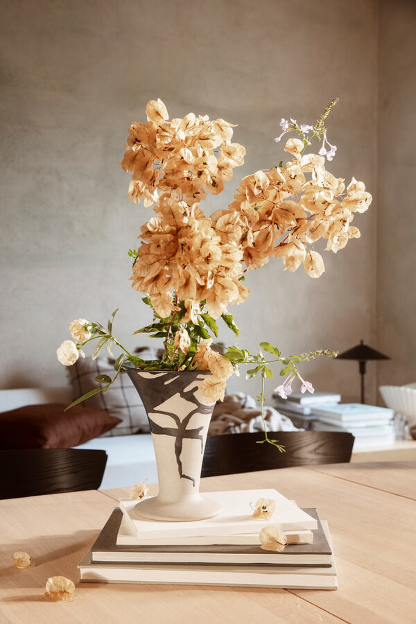 Flores Vase | Sand & Black | Porcelain | by ferm Living - Lifestory - ferm LIVING