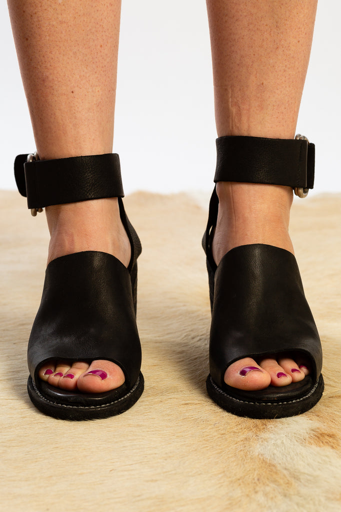 black sandal heels with ankle strap