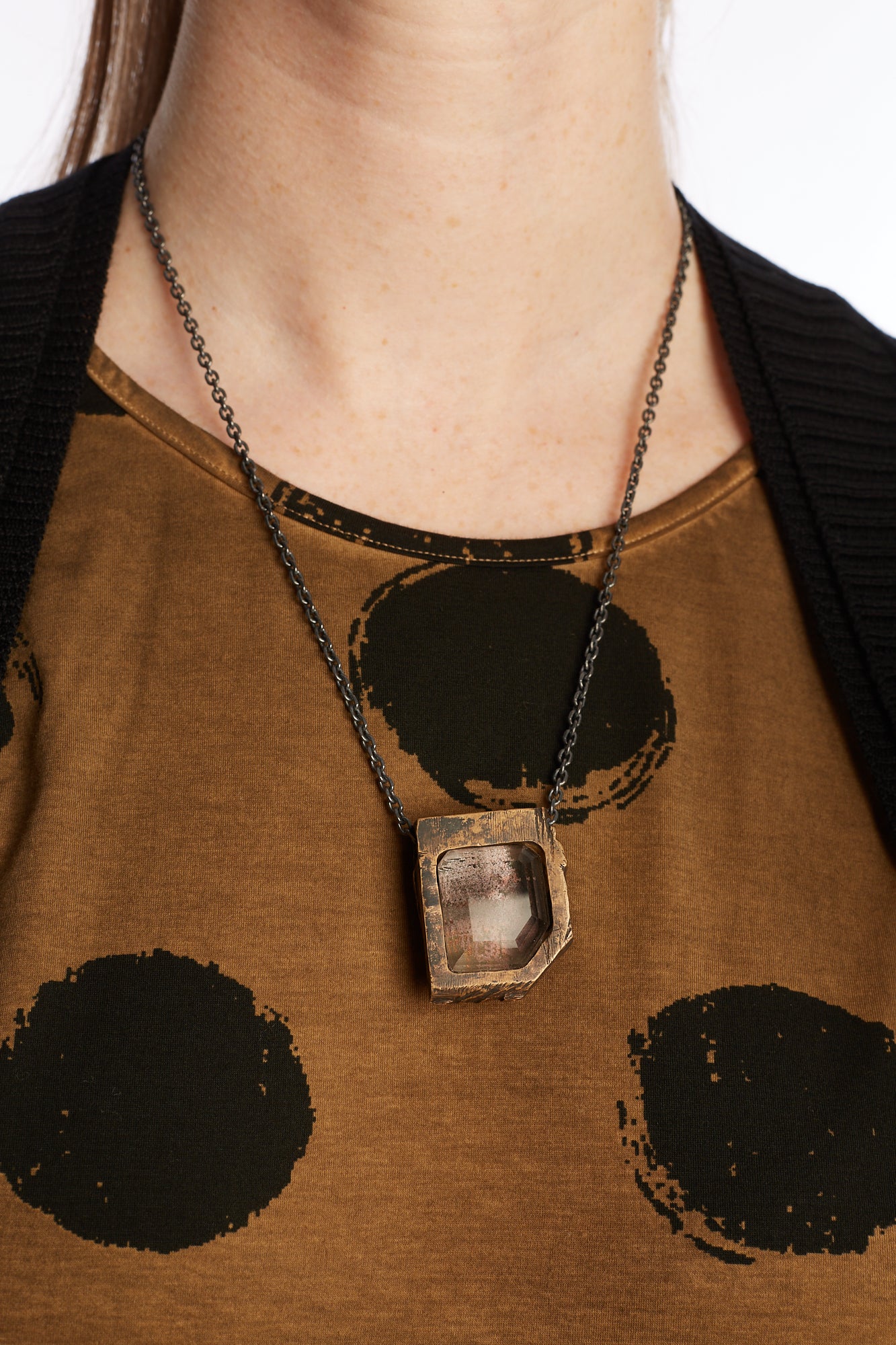 GASPARD HEX Lodolite Quartz Pendant Necklace