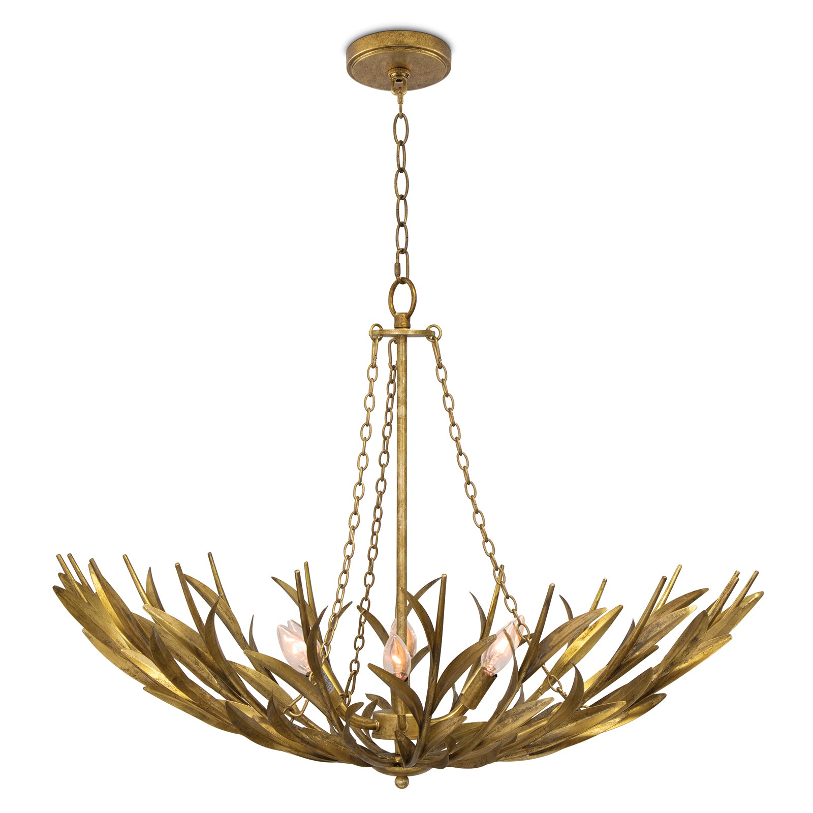  River Reed Basin Chandelier (Antique Gold Leaf) By Regina Andrew 