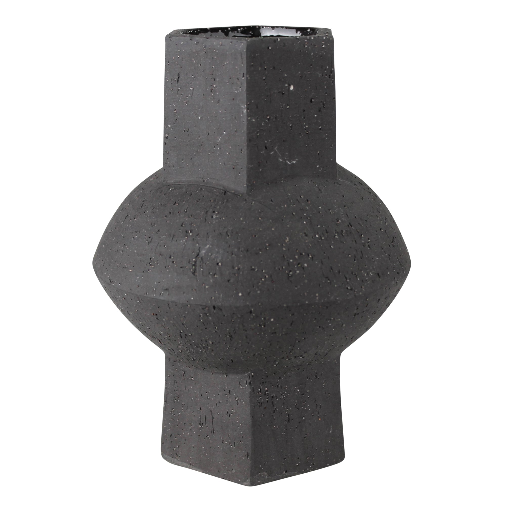  Cruz Vase - Hexagon, Black By HomArt 