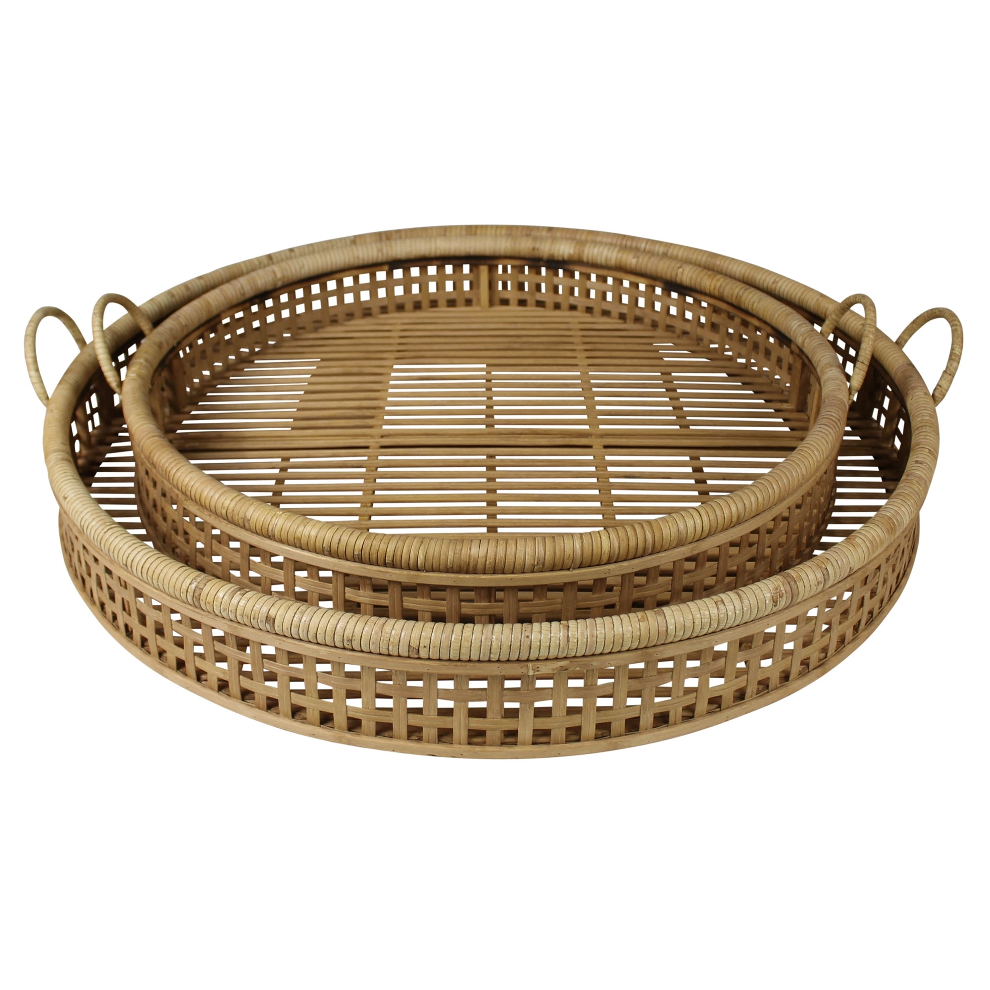  Cairo Trays, Rattan - Set of 2 By HomArt 