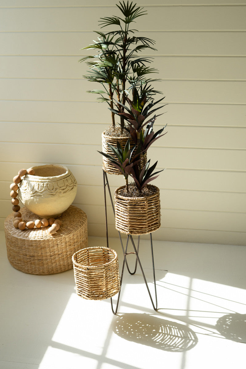  Three Tiered Seagrass Plant Stand By Kalalou 