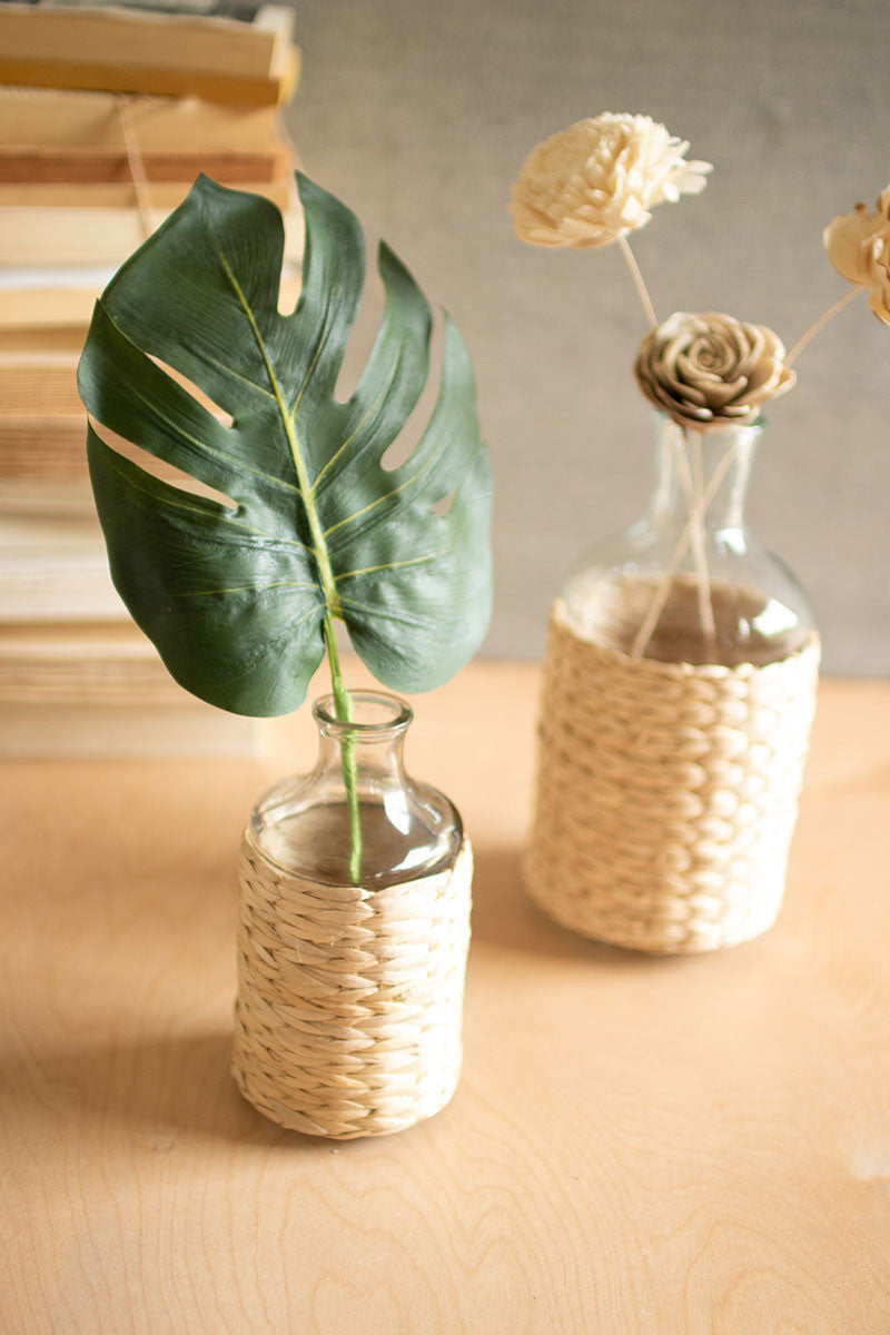  Seagrass Wrapped Tall Vases Set Of 2 By Kalalou 