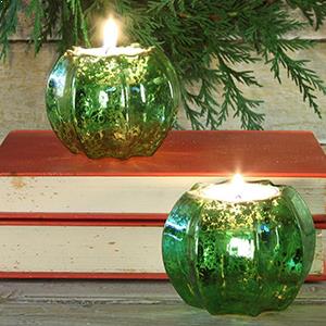 green candle holder