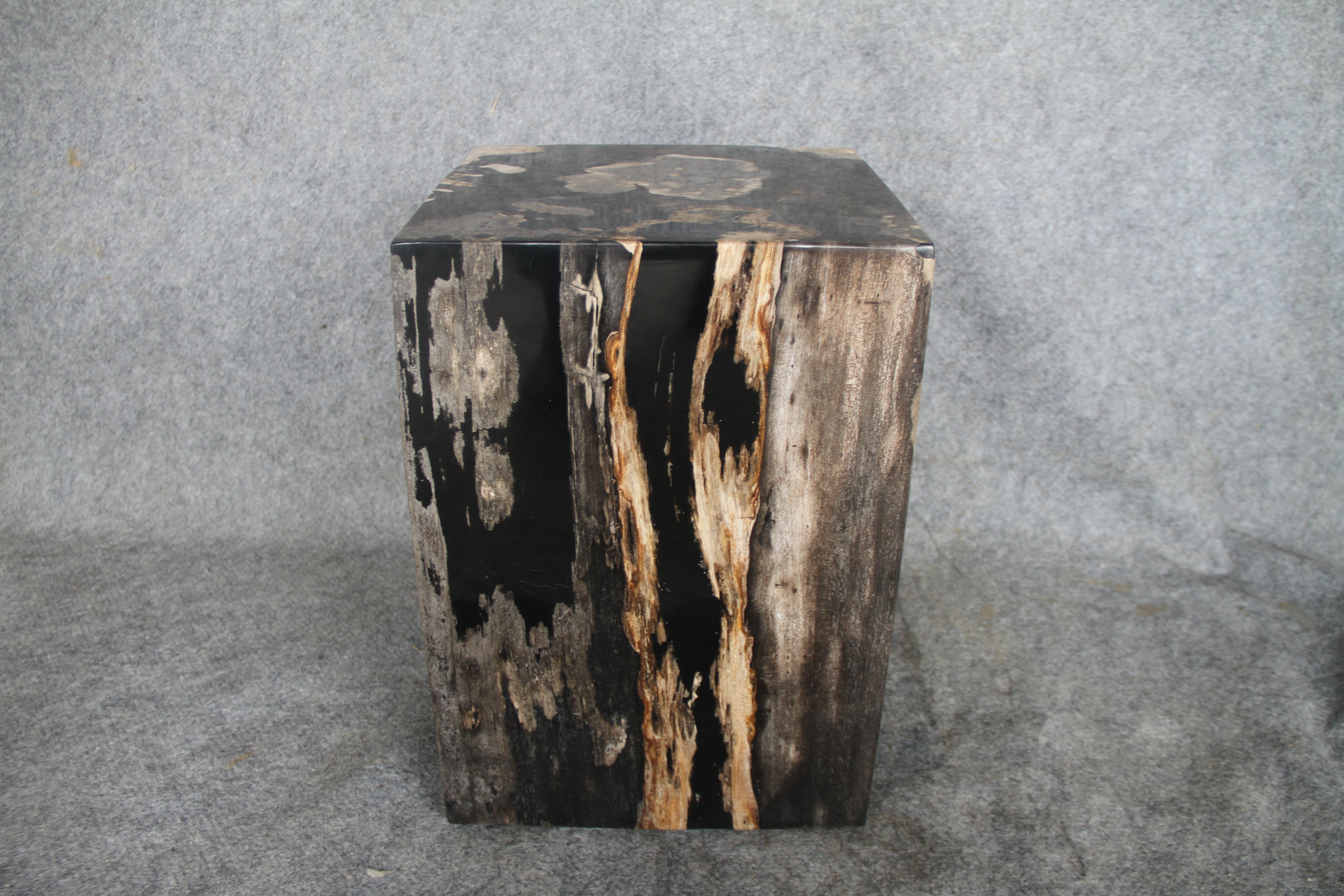  Square Petrified Wood Log Stool 18" x 12" x 12" -0086.19 or 86.19 