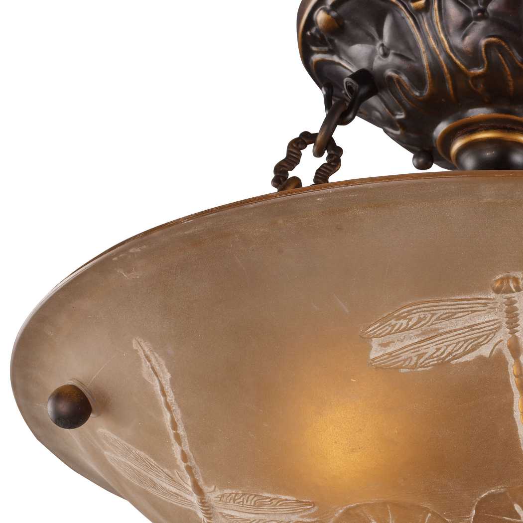 Restoration 16'' Wide 3-Light Semi Flush Mount - Golden Bronze By ELK |Ceiling Lamps |Modishstore - 2