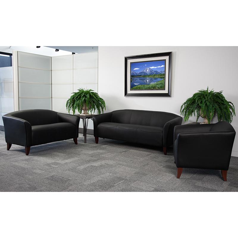  Hercules Imperial Series Reception Set In Black Leathersoft By Flash Furniture 