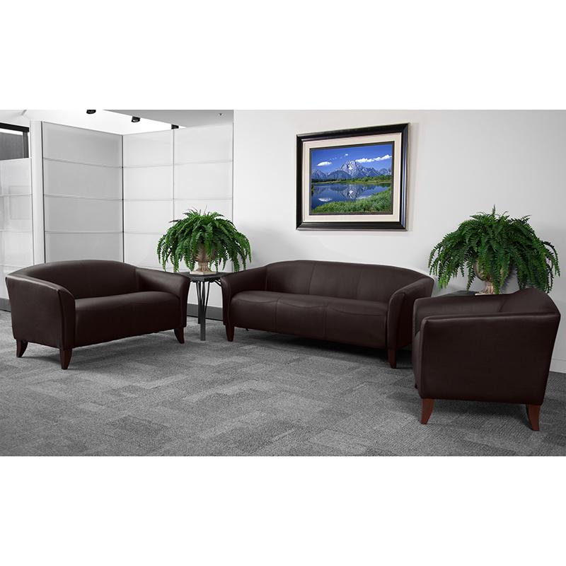  Hercules Imperial Series Reception Set In Brown Leathersoft By Flash Furniture 