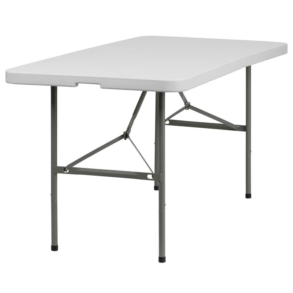  5-Foot Bi-Fold Granite White Plastic Folding Table By Flash Furniture 