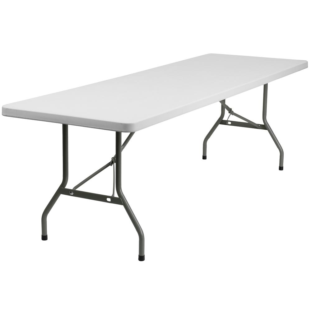  8-Foot Granite White Plastic Folding Table By Flash Furniture 