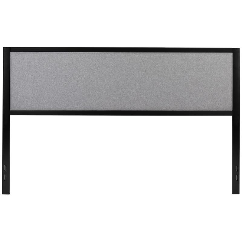  Melbourne Metal Upholstered King Size Headboard In Light Gray Fabric By Flash Furniture 