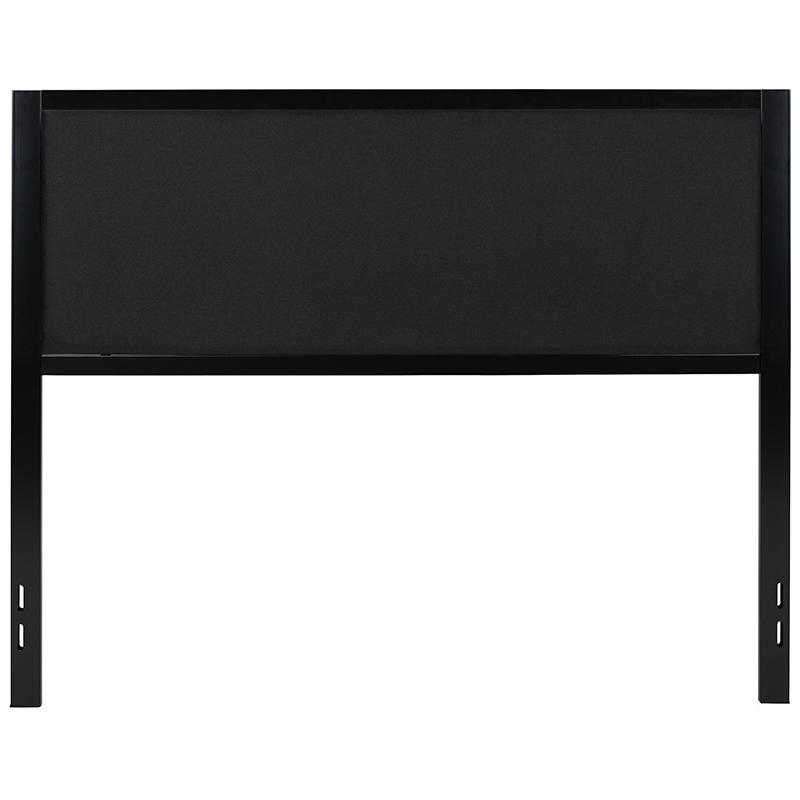  Melbourne Metal Upholstered Queen Size Headboard In Black Fabric By Flash Furniture 