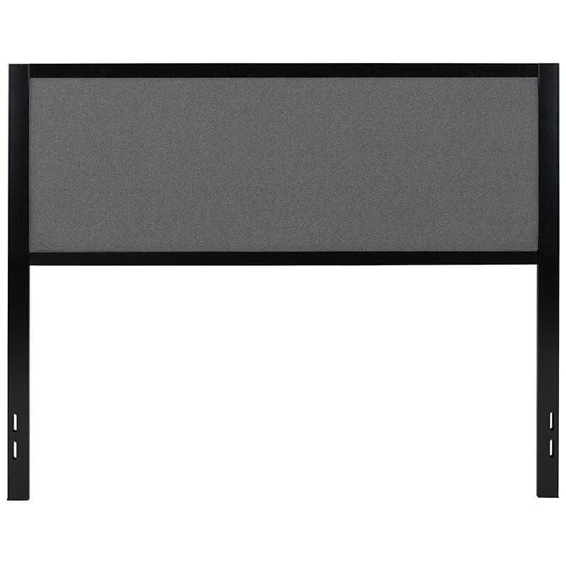  Melbourne Metal Upholstered Queen Size Headboard In Dark Gray Fabric By Flash Furniture 