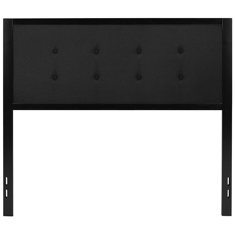  Bristol Metal Tufted Upholstered Full Size Headboard In Black Fabric By Flash Furniture 