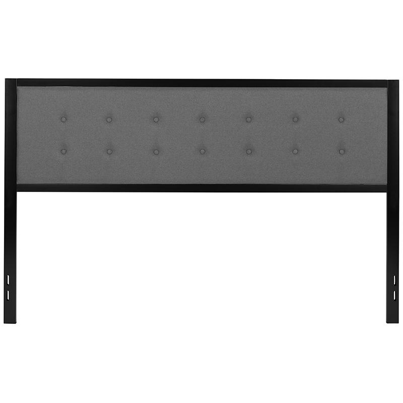  Bristol Metal Tufted Upholstered King Size Headboard In Dark Gray Fabric By Flash Furniture 